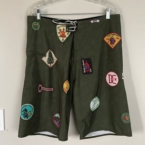DC Skater Mens Park Patches Print Mens Swim/Board Short 32